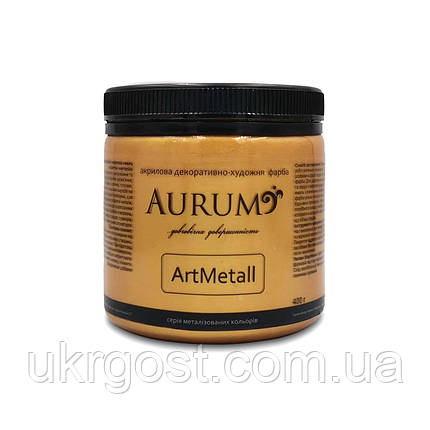 Фарба акрилова декоративно-художня Aurum ArtMetall Червоне золото 400 г, фото 1