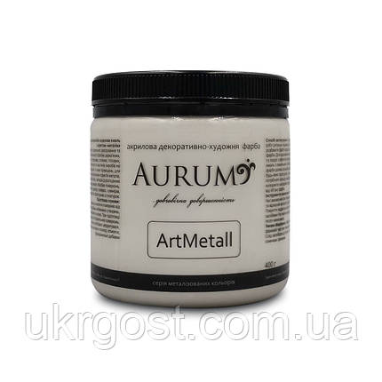 Фарба акрилова декоративно-художня Aurum ArtMetall Срібло 400 г, фото 1