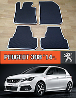 ЕВА коврики Пежо 308 хетчбек 2014-н.в. EVA резиновые ковры на Peugeot 308