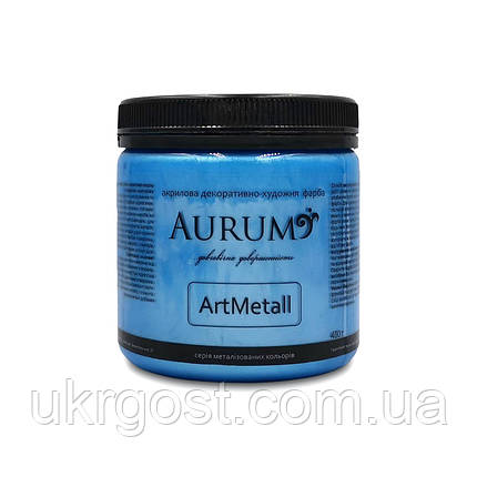 Фарба акрилова декоративно-художня Aurum ArtMetall Блакитна бронза 400 г, фото 1