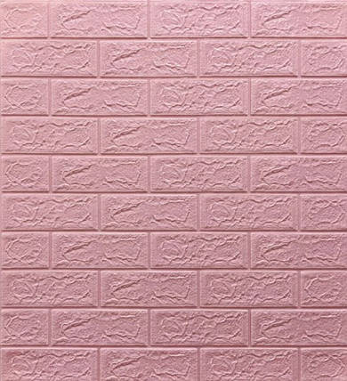 3D панель самоклеюча 70*77*0,5 см Шпалери під декоративну цеглу Рожевий Самоклейка 3Д, фото 1