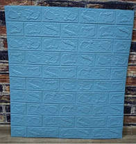 3D панель самоклеюча Шпалери під декоративну цеглу Самоклейка 3Д блакитний товщина 5мм, фото 3