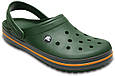 Жіночі Крокс темно-зелененого кольору з оранжевою смугою Crocs Crocband Сабо Crocs, фото 4