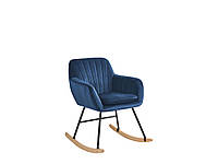 Велюрове крісло-качалка синє LIARUM