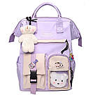 Рюкзак сумка для дівчинки Teddy Beer(Тедді) з брелоком ведмедик фіолетовий Goghvinci(AV290), фото 4