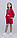 Червоний літній трикотажний костюм-трійка із шортами "Принт" для дівчинки 6-12 років р.122-152, фото 3