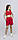 Червоний літній трикотажний костюм-трійка із шортами "Принт" для дівчинки 6-12 років р.122-152, фото 4