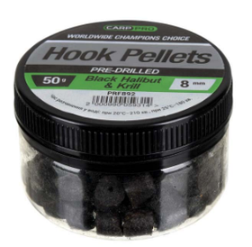 Насадковий пелетс Carp Pro Hook Pellets Pre-Drilled Black Halibut&Krill 14 мм