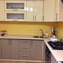 3D панель самоклеюча Шпалери 70*77*0,5 см під декоративну цеглу Самоклейка Жовтий 3Д, фото 3