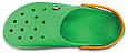 Жіночі Крокс Сабо Crocs Crocband. Зелений з оранжевим кольором, фото 5