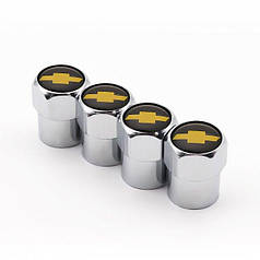 Захисні ковпачки на ніпель автомобільних коліс для Шевроле Short Silver Chevrolet (4 шт.)