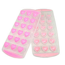Силіконова форма для льоду і цукерок №2219-2 Серденька 11х24х2.5 см 18 в 1