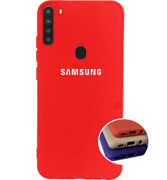 Чохол Silicone Full case для Samsung A21 (24) Red червоний, фото 1
