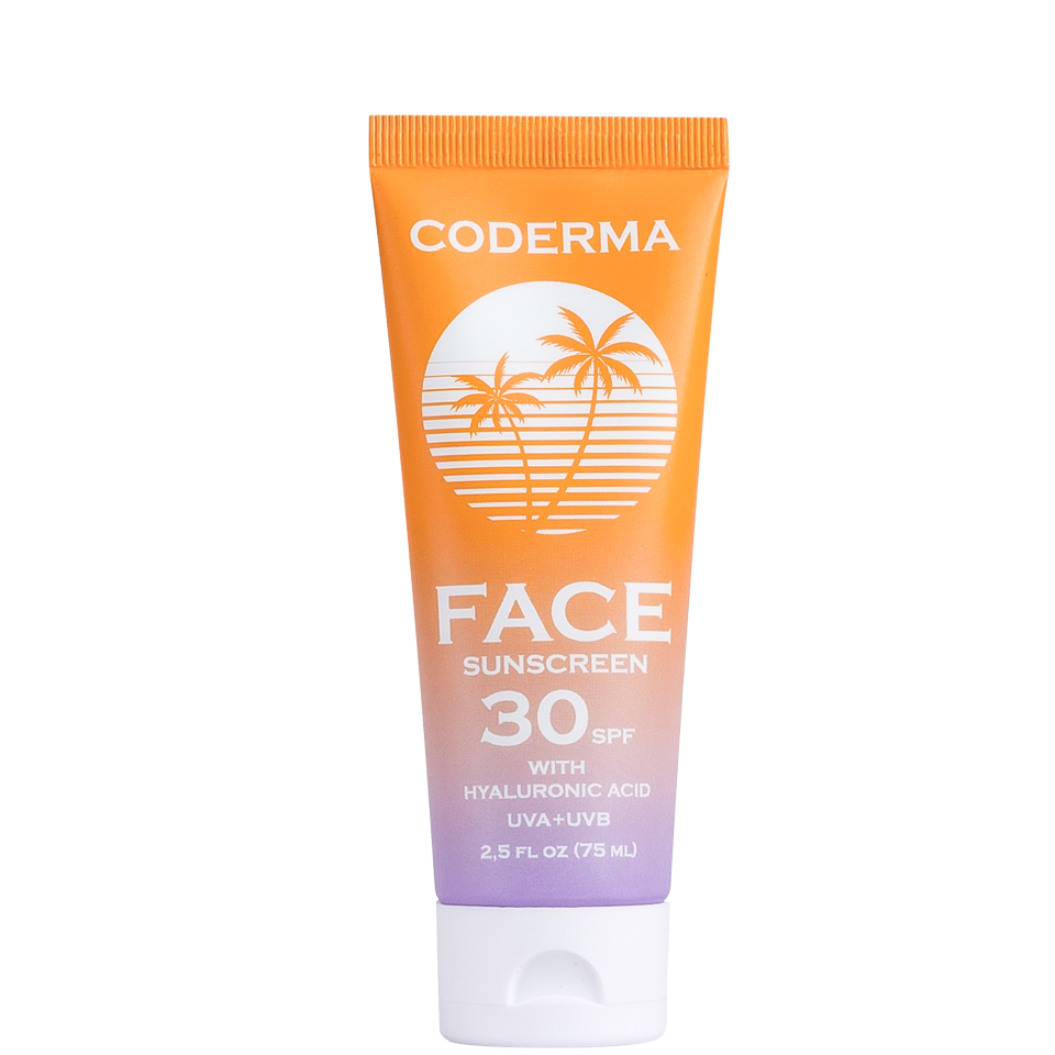 Сонцезахисний крем для обличчя з гіалуроновою кислотою SPF 30 CODERMA, 75 мл