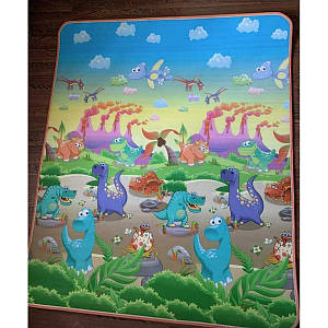 Дитячий двосторонній килимок англійський алфавіт/динозаври 1800х1500х10 мм