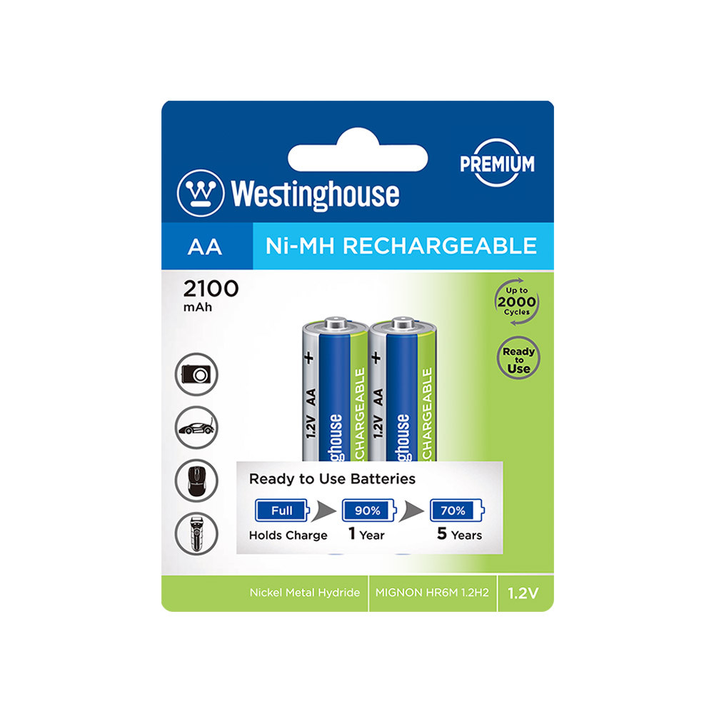 Акумулятор Westinghouse Ni-Mh 2100 АА/R6 2шт/уп blister, фото 1