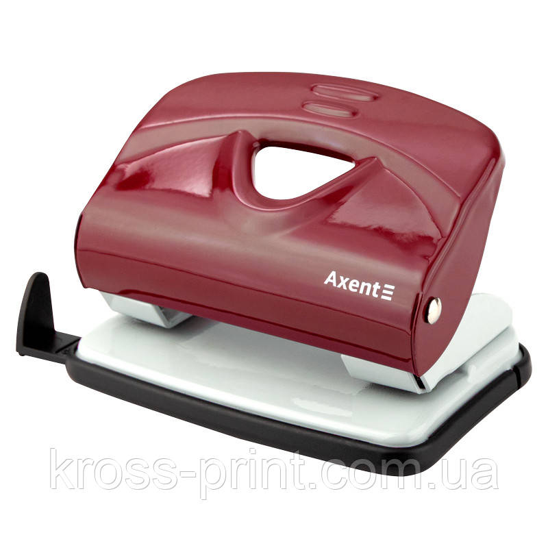 Діркопробивач для паперу Axent Exakt-2 3920-06-A, металевий, 20 аркушів, червоний