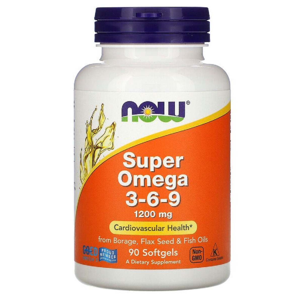 Супер Омега 3-6-9, Super Omega 3-6-9, , Now Foods, 1200 мг, 90 желатинових капсул
