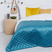 Стильное интерьерное покрывало на кровать NESSITO (54397-TUR-C2022) голубое 220*200