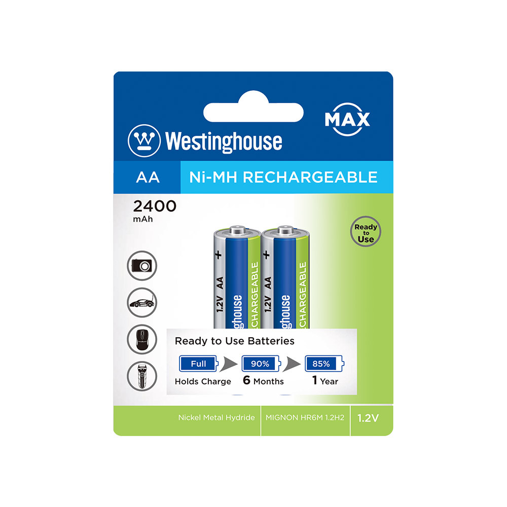Акумулятор Westinghouse Ni-Mh 2400 Max АА/R6 2шт/уп blister, фото 1