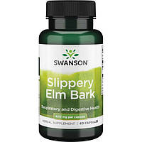 Кора ржавого вяза, Slippery Elm Bark, Swanson, 400 мг, 60 капсул