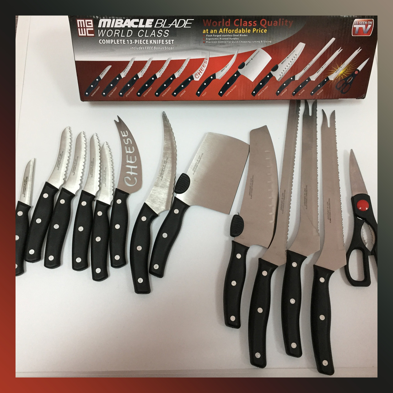Набір кухонних ножів Miracle Blade 13 в 1 професійні сталеві ножі з неіржавкої сталі BF