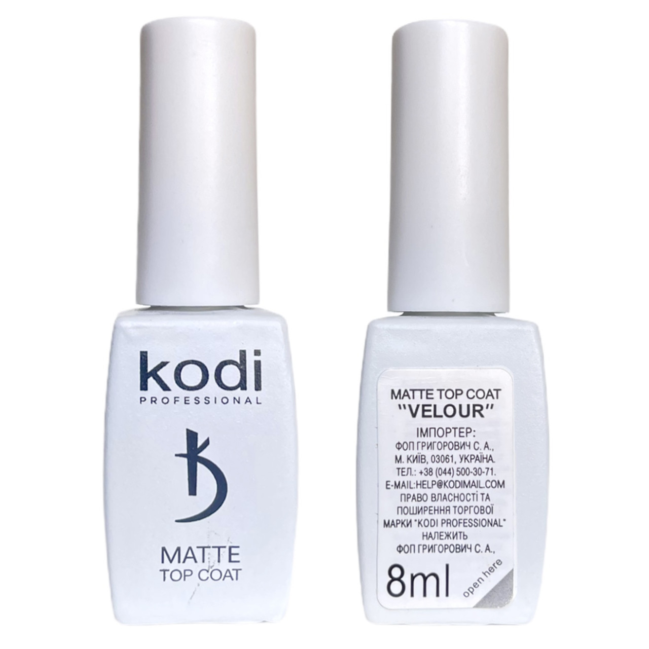 Матовий Топ Velour Matte Top Coat для нігтів, 8 мл.