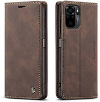 Чохол книжка з магнітом Xiaomi Redmi Note 10 CaseMe Dark Brown