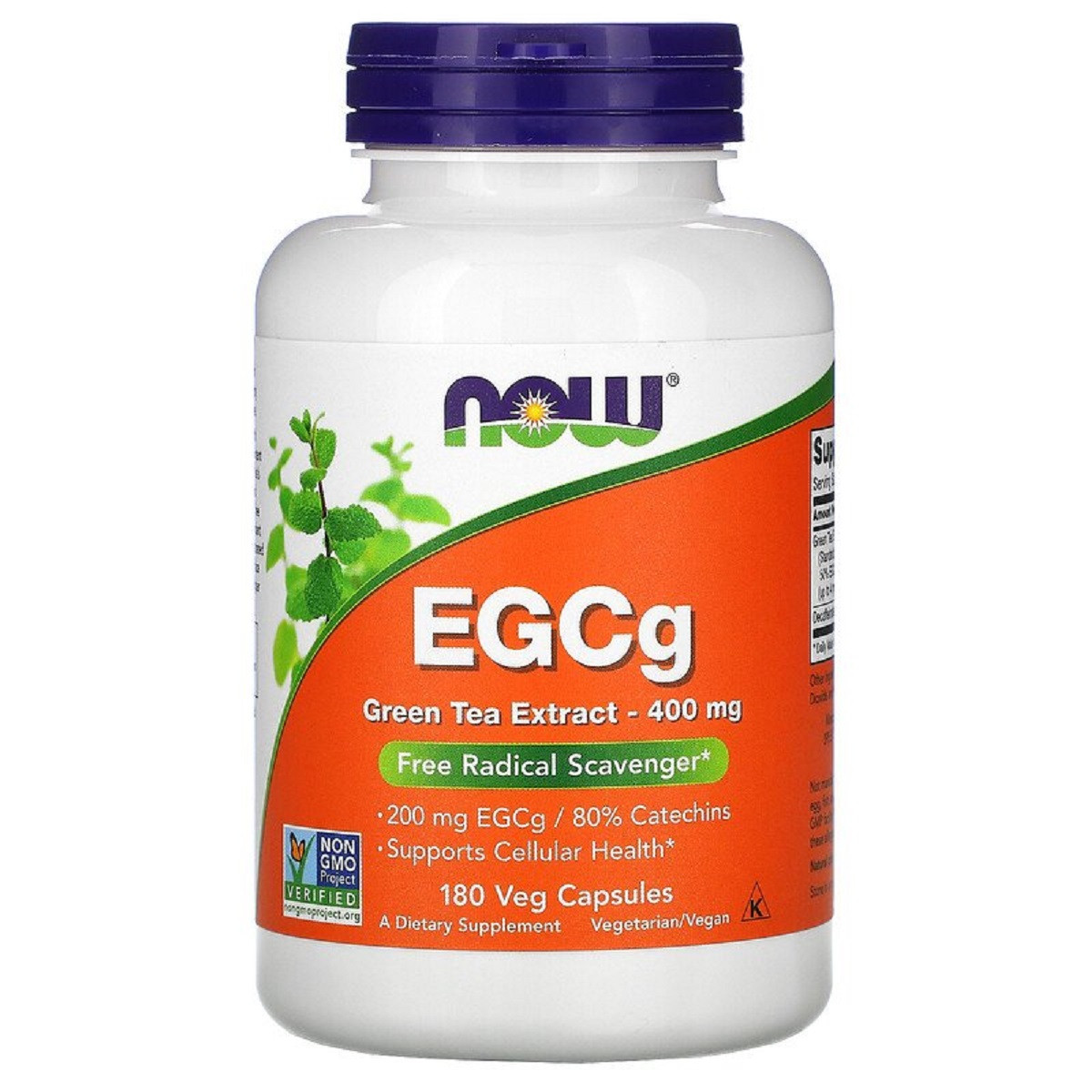 EGCG Экстаракт Листя Зеленого Чаю 400мг, Now Foods, 180 гельових капсул