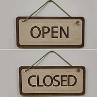 Двухсторонняя табличка на канате "Open / Closed"