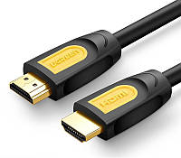 Кабель видео Ugreen HDMI 2.0 4K 3D 0.75М Black-Yellow (HD101)