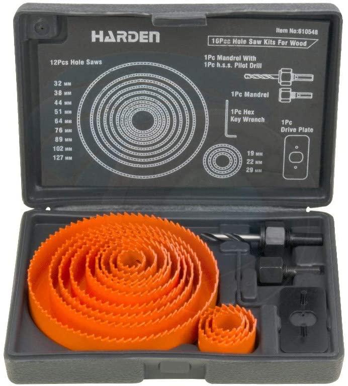 Набір коронок по дереву 16 предметів 19-127мм Harden Tools 610548