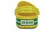Чоловічі Сабо Крокс Crocs Crocband жовттого з зеленими кольорами, фото 6