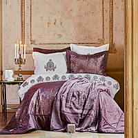 Постельное белье с покрывалом и пледом Ilona Karaca Home murdum фиолетовый Двуспальный евро комплект с пледом