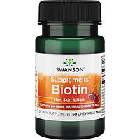 Биотин (подъязычная форма), Swanson, Sublingual Biotin, 5,000 мкг, 60 табл