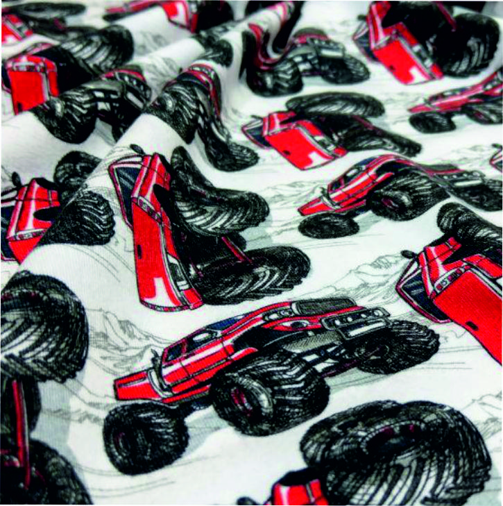 Стрейч-кулір 180 гр/м2 шир 180см кол червоні джипи арт 3391