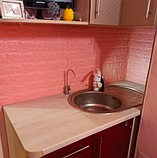 Самоклеючі 3Д панелі, м'які 3d панелі самоклейка для стін 700х770х7 мм, Рожева цегла, фото 4