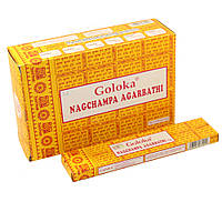 Благовоние пыльцовое Goloka Nag Champa Наг Чампа, Goloka Nag Champa Agarbatti, 16 грамм