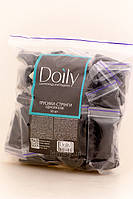 Doily Трусики-стринги женские с спанбонда, Черные, упаковка 50 шт.