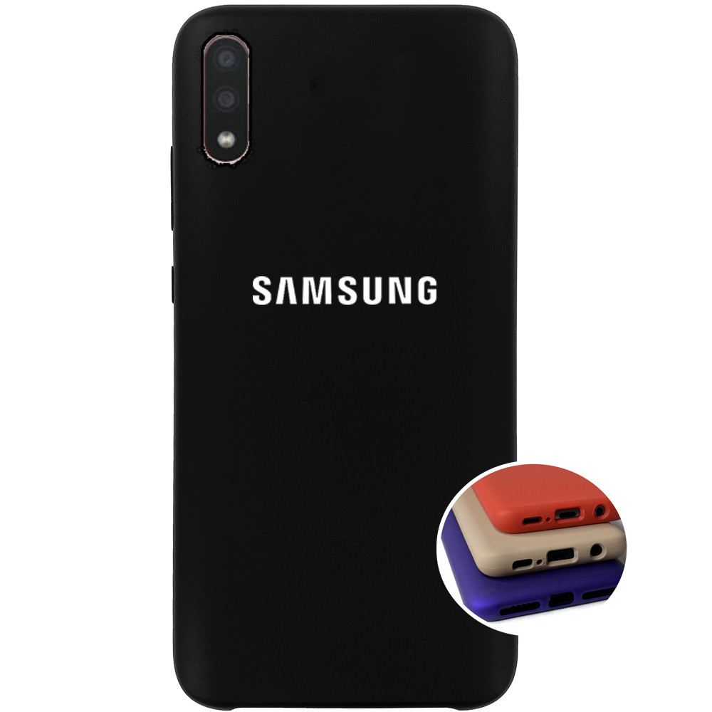 Чохол Silicone Full case для Samsung A01 (25) Black чорний, фото 1