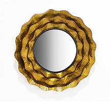 Настінне дзеркало з широкою рамою з металу d74.5 см