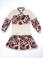 В'язаний костюм на дівчинку Пташка красна | У язаний костюм на дівчинку червона Пташка