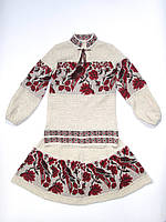 В'язаний костюм на дівчинку Пташка красна 2 | У язаний костюм на дівчинку Пташка червона 2