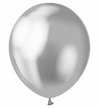 Латексна кулька хром срібний 12"/30см Mirror Silver Kalisan