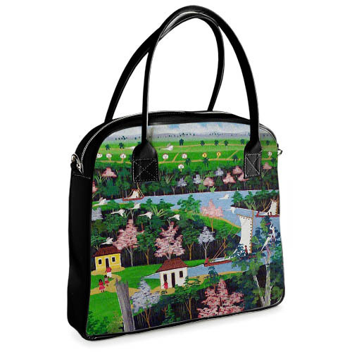 Сумка жіноча велика Oxford Beautiful village 32x30x9 см (OXF_21M005_BL), фото 1