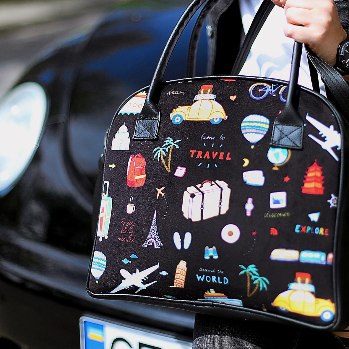 Сумка жіноча велика Oxford Travel 32x30x9 см (OXF_21M001_BL), фото 1