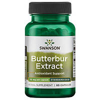 Экстракт баттербера, Белокопытник гибридный, Butterbur Extract, Swanson, 75 мг, 60 капсул