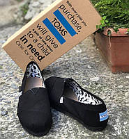 Мужские стильные лёгкие летние эспадрильи TOMS (чёрные)