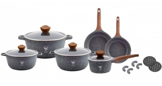 Набір каструль із гранітним мармуровим покриттям 18 предметів Top Kitchen Deluxe TK00022, фото 1
