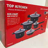 Набір каструль із гранітним мармуровим покриттям 14 предметів Top Kitchen Deluxe TK00023, фото 3